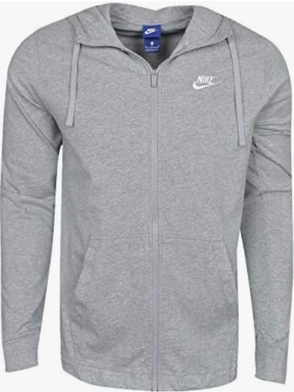Men’s Nike Sportswear Club Jersey Full-Zip Hoodie - Size XL - Gray/White